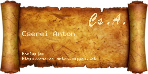 Cserei Anton névjegykártya